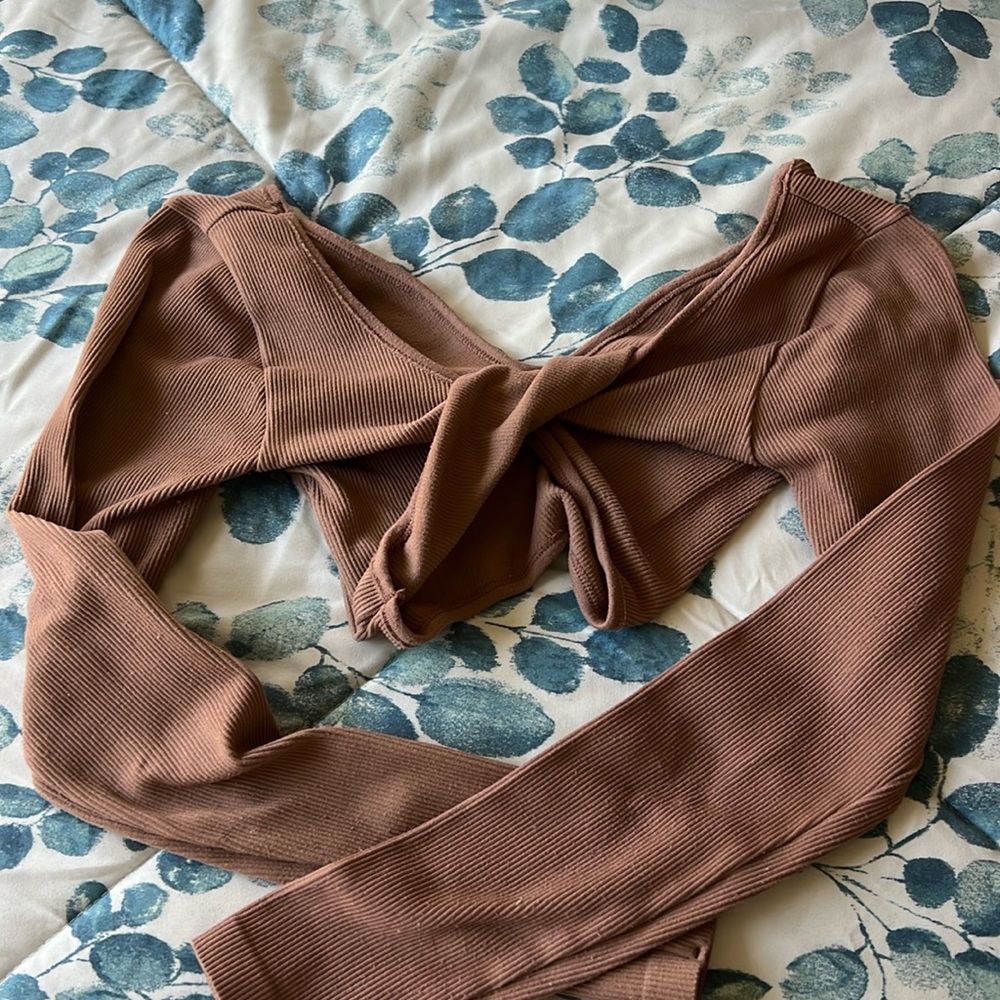 Brown Twist Crop Top